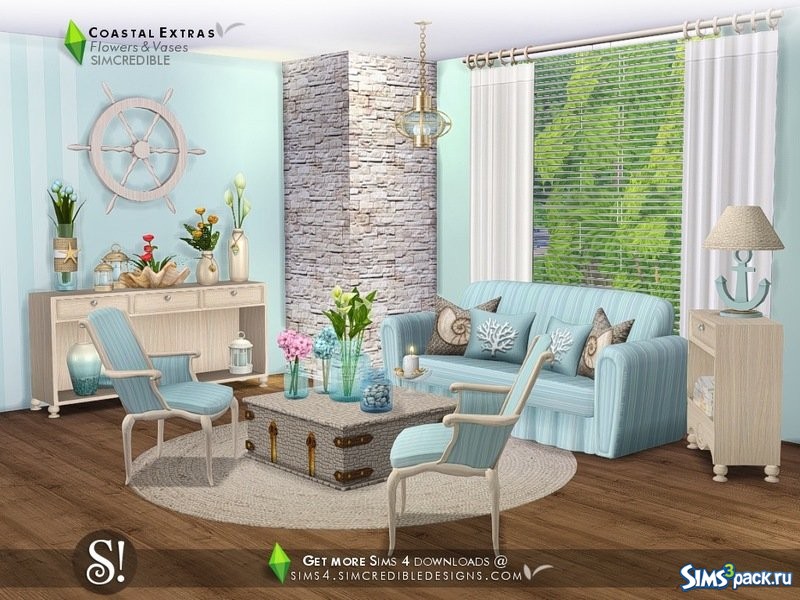 Скачать сет Flowers and Vases от SIMcredible! для Симс 4