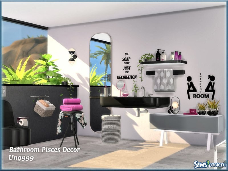 Скачать декор Bathroom Pisces от ung999 для Симс 4
