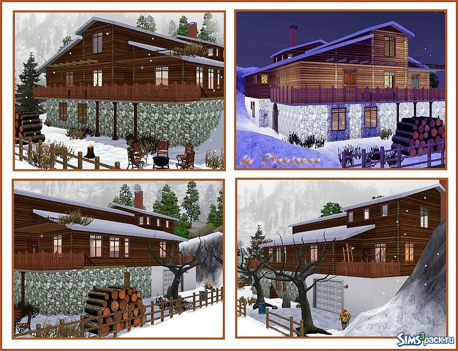 Chalet Christmas 2023 Скачать дом Chalet Snow Christmas 3 от Devirose для Симс 3