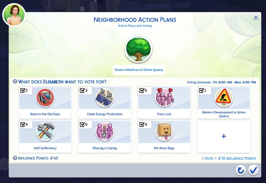 Neighborhood Action Plans Sims obsessed with doing specific