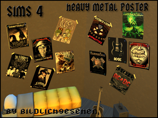 Akisima Sims Blog Heavy Metal PosterSet • Sims 4 Downloads