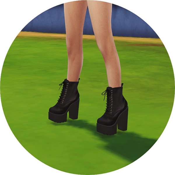 SIMS4 Marigold Chunky Combat Boots • Sims 4 Downloads