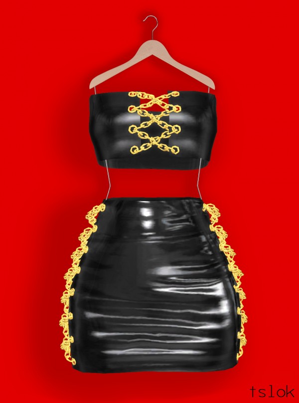 Tslok Skye Latex latex dress chains • Sims 4 Downloads