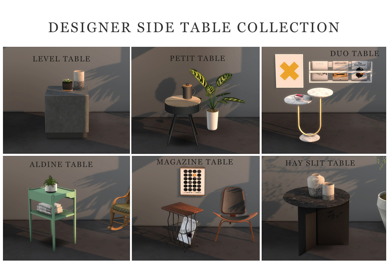 Leo 4 Sims Side Table Collection • Sims 4 Downloads