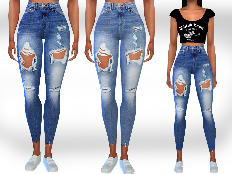 Full Ripped Jeans by Saliwa from TSR • Sims 4 Downloads