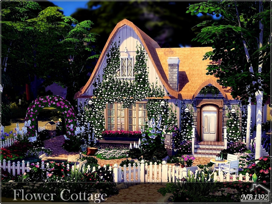 Flower Cottage no CC by nobody1392 from TSR • Sims 4 Downloads