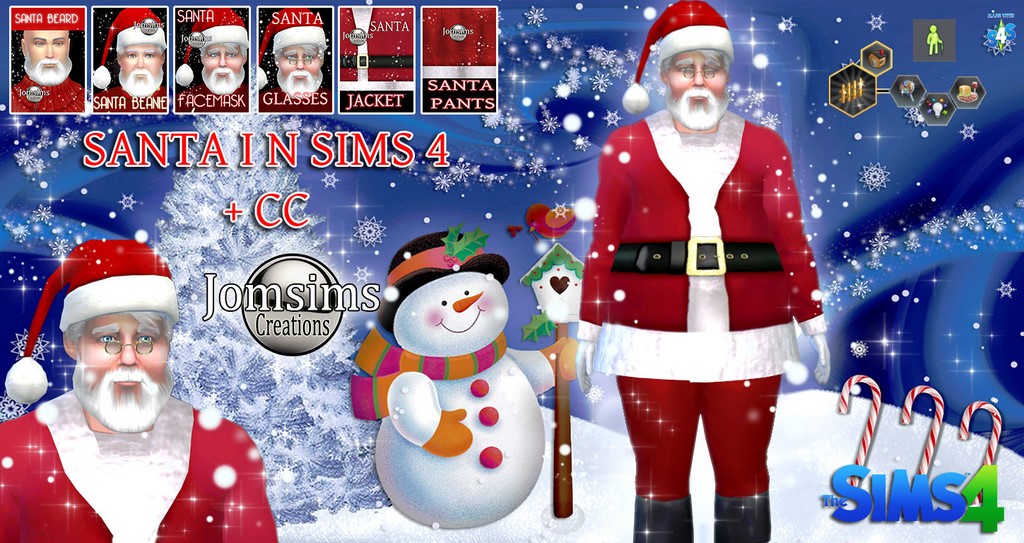 SANTA in Sims 4 CC from jomsimscreations.fr The Sims 4 Forum Mods