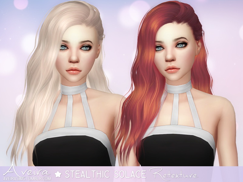 Aveira Sims 4 Stealthic`s Solace hair retextured Sims 4 Hairs