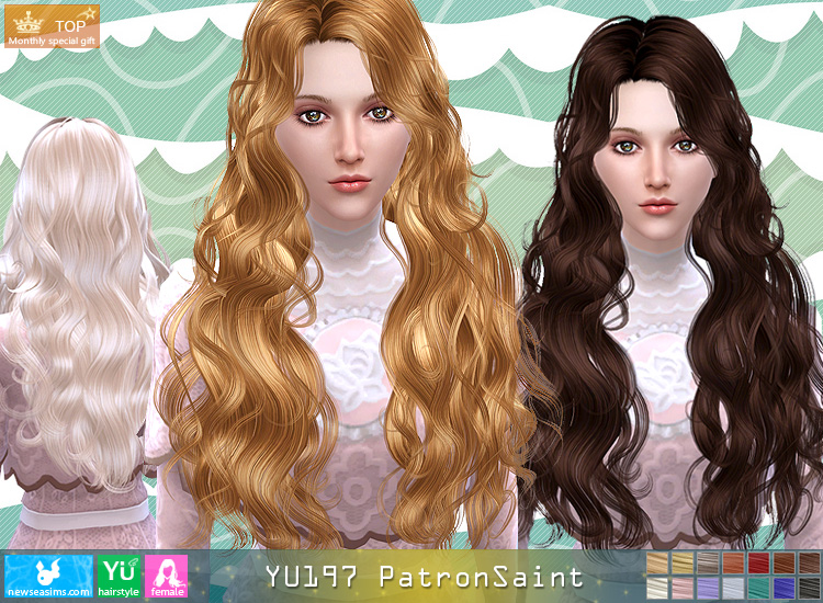 NewSea YU197 Patron Saint hair Sims 4 Hairs