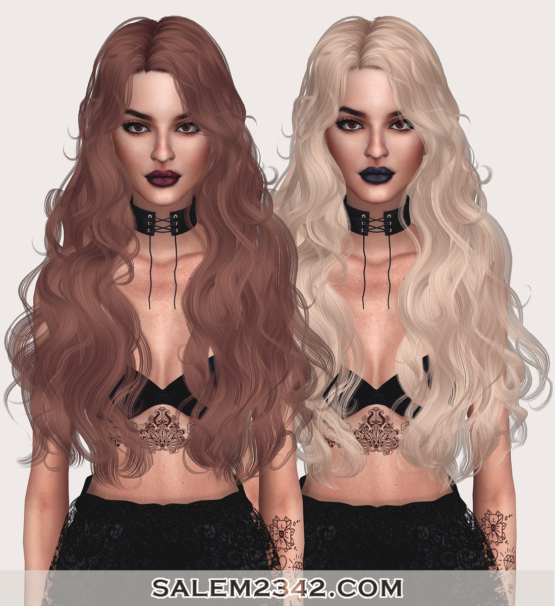 Salem2342 Newsea`s Patron Saint Hair Retextured Sims 4 Hairs