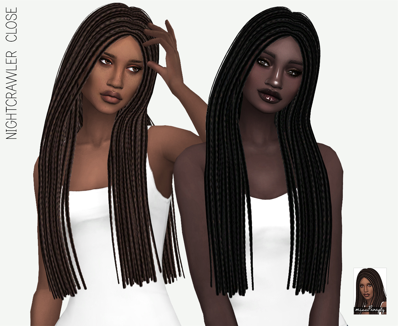 Sims 4 Hairs Miss Paraply Nightcrawler`s Close hair retextured