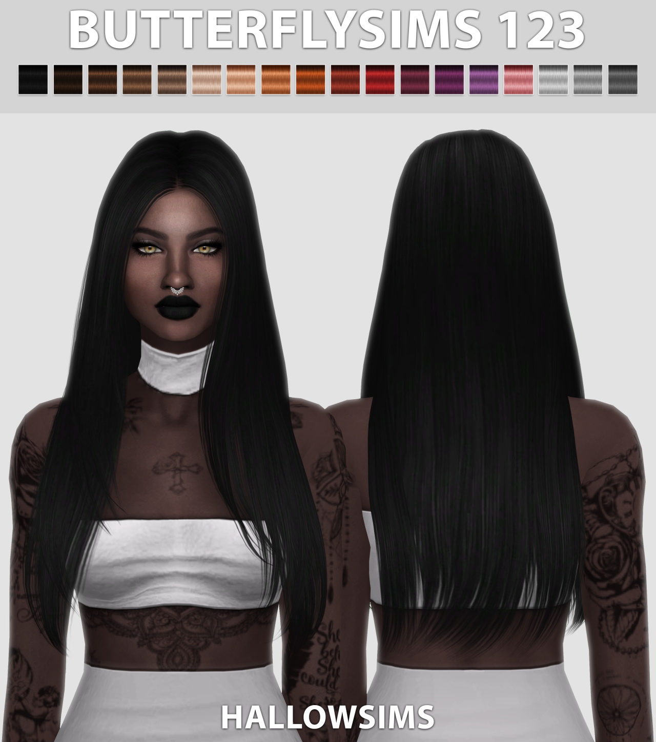 Sims 4 Hairs Hallow Sims Butterfly`s 123 hair retextured