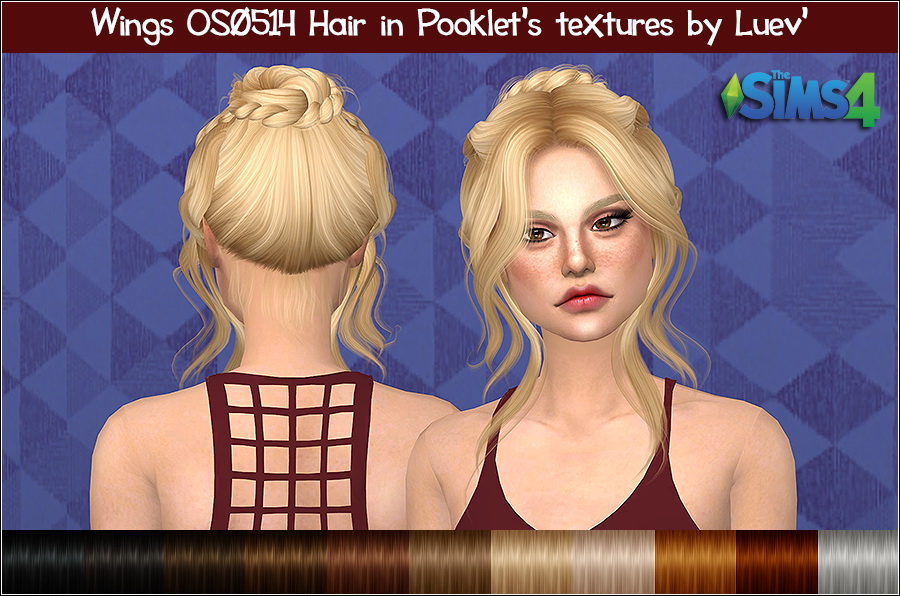 Mertiuza Wings OS0514 hair retextured Sims 4 Hairs