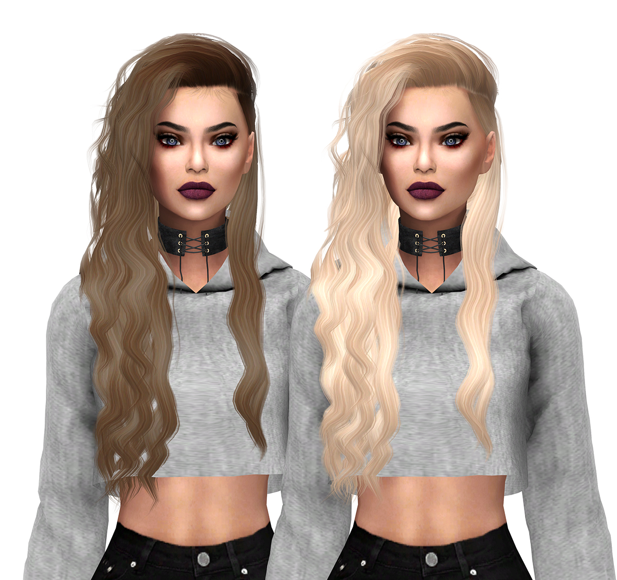 Kenzar Sims Simpliciaty`s Starfall Hair Naturals retextured Sims 4 Hairs