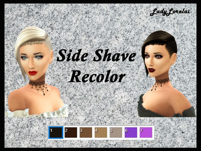 The Sims Resource Side Shave Hairstyle Recolor by LadyLorelai Sims 4