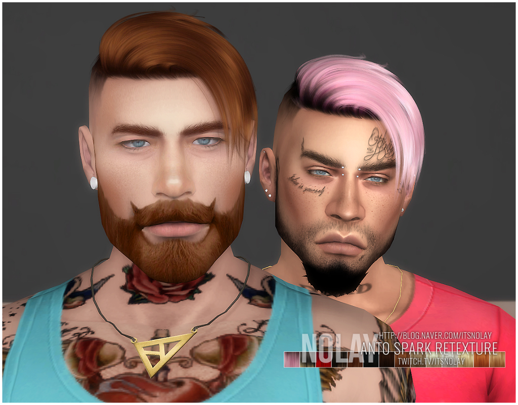 Sims 4 Hairs Mod The Sims Anto`s Spark hair retextured by Nolay
