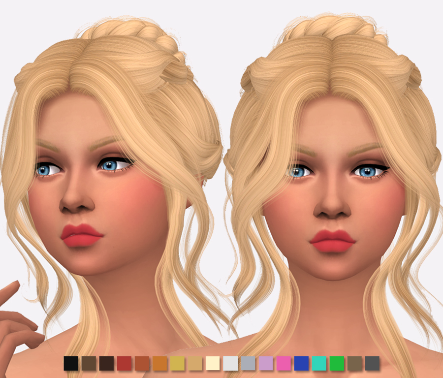 Simlish Designs Wings Hair OS0514 Retextured Sims 4 Hairs
