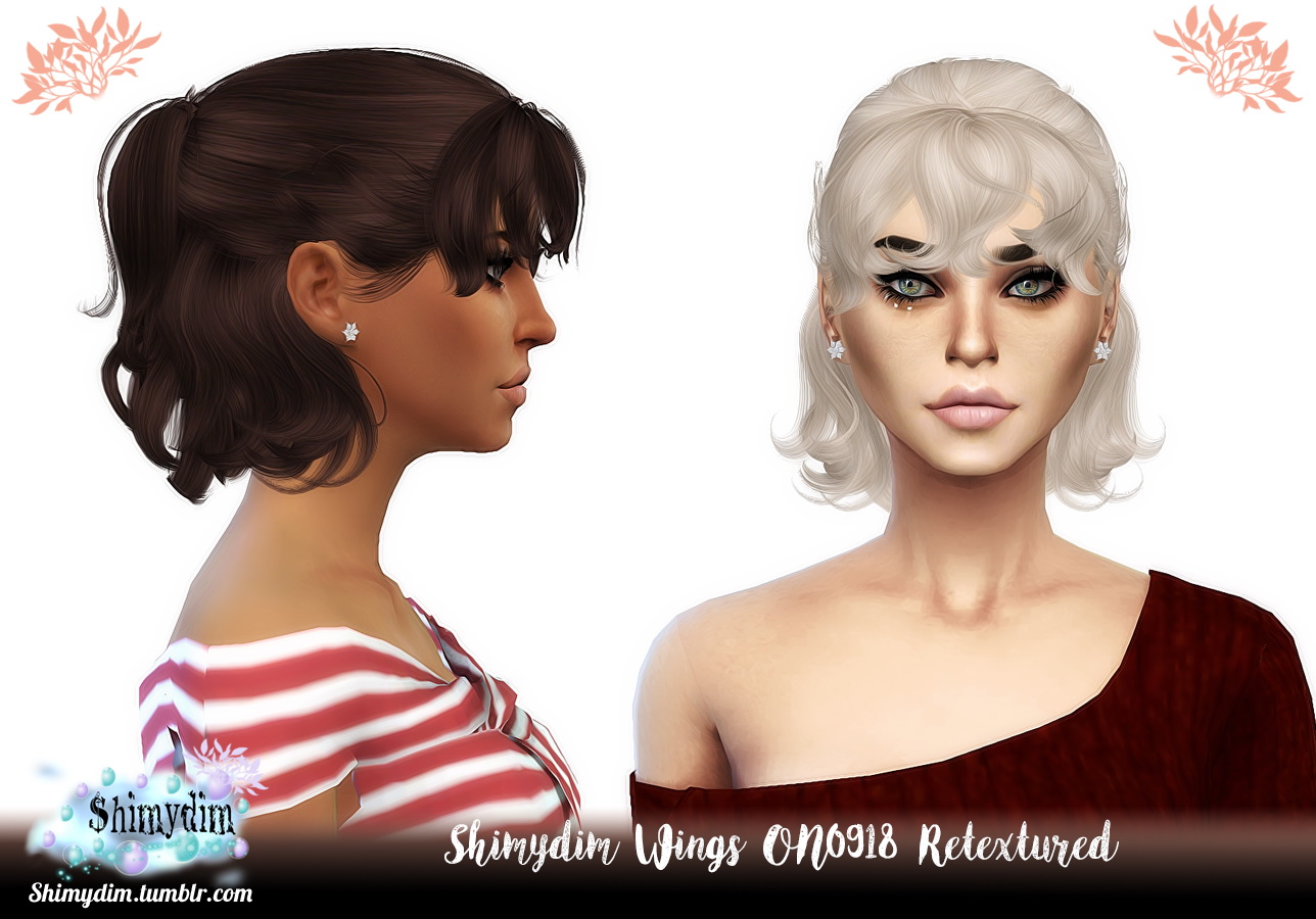 Sims 4 Hairs Shimydim Wings ON0918 hair retextured