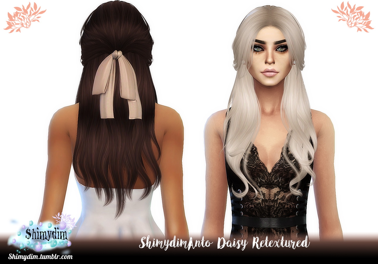 Shimydim Anto`s Daisy hair retextured Sims 4 Hairs