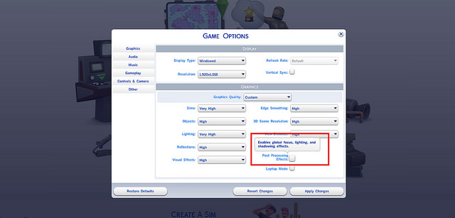 Decrease/Eliminate Distance Blur at Sims Vip » Sims 4 Updates