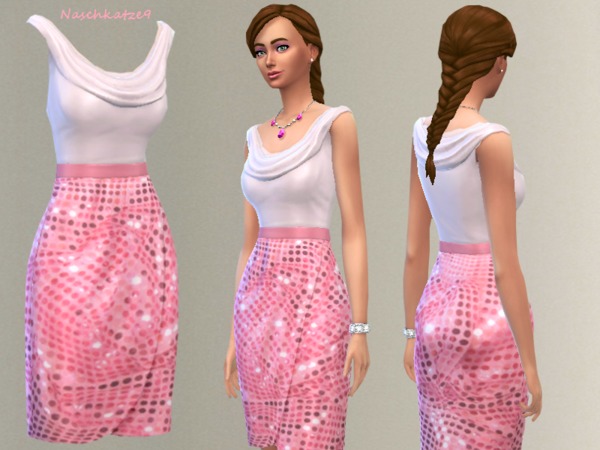 Glitter in Pink outfit by naschkatze9 at TSR » Sims 4 Updates