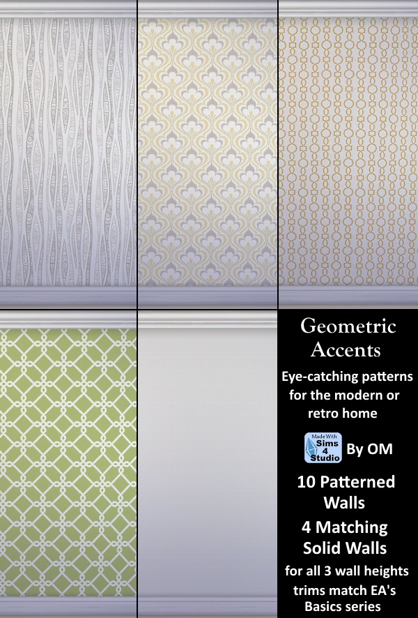 Geometric Accents Wallcoverings by OM at Sims 4 Studio » Sims 4 Updates