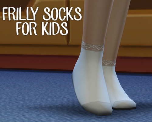 Frilly White Socks for kids at Pickypikachu » Sims 4 Updates