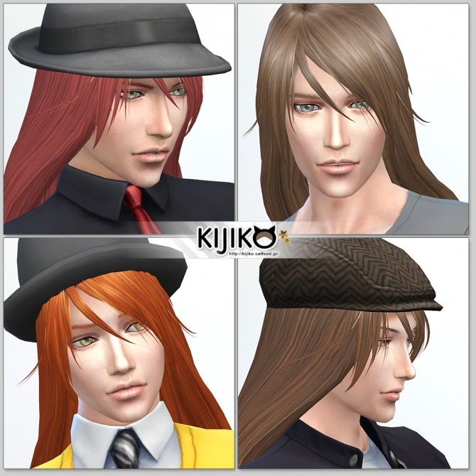 Long Straight hair for males at Kijiko » Sims 4 Updates (670 x 670 Pixel)