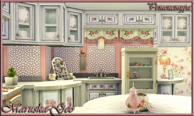 Shabby chic kitchen at MaruskaGeo » Sims 4 Updates