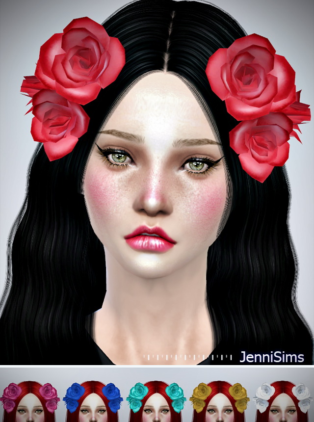 Flower hair accessories at Jenni Sims » Sims 4 Updates