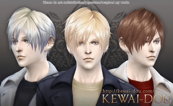 3kan4on male hair by Mia at KEWAIDOU » Sims 4 Updates