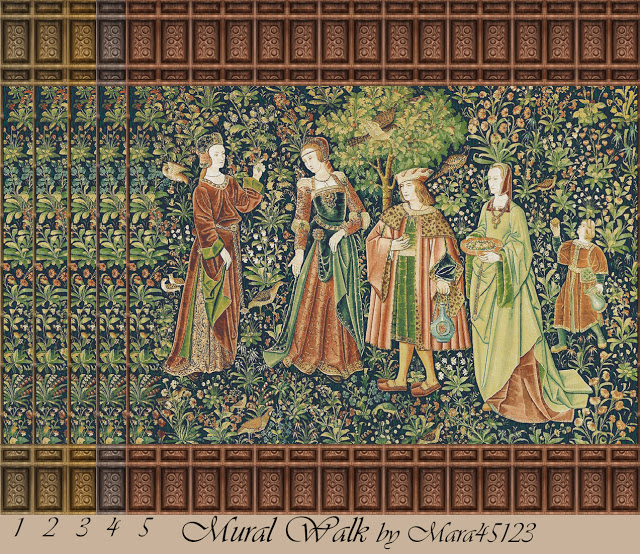 North castle Walls, Floors and Mural Walk at Mara45123 » Sims 4 Updates