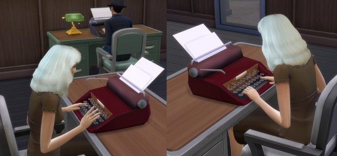 Vintage Typewriter (Functions as computer) by Esmeralda at Mod The Sims