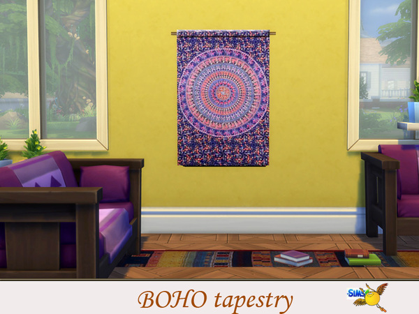 Boho Tapestry set by evi at TSR » Sims 4 Updates