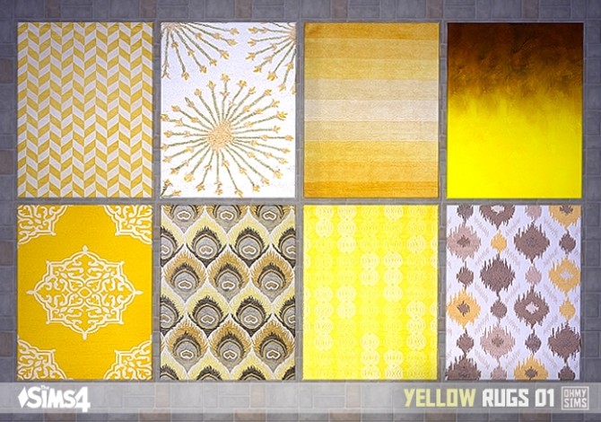Yellow rugs 01 at Oh My Sims 4 » Sims 4 Updates
