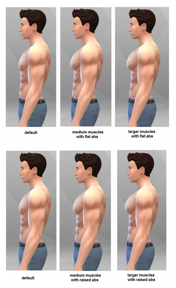 Bigger Chest/Ab Muscles for males by linkster123 at Mod The Sims » Sims