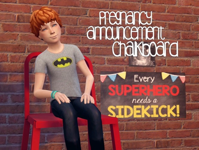 Pregnancy announcement chalkboard at Akai Sims » Sims 4 Updates
