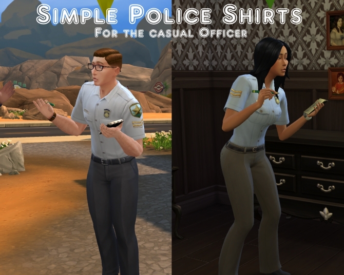 Simple Police Shirts by VentusMatt at Mod The Sims » Sims 4 Updates