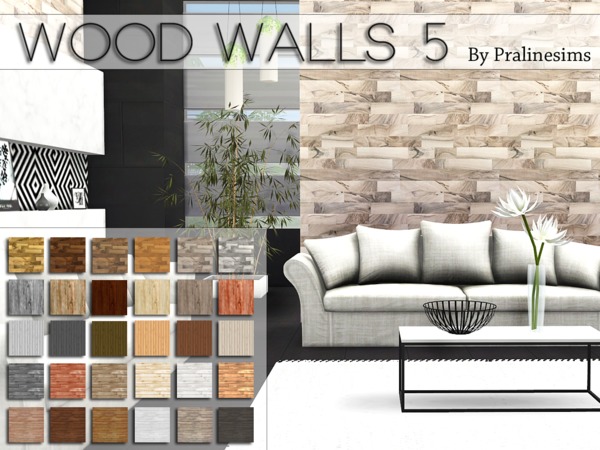 Wood Walls 5 by Pralinesims at TSR » Sims 4 Updates