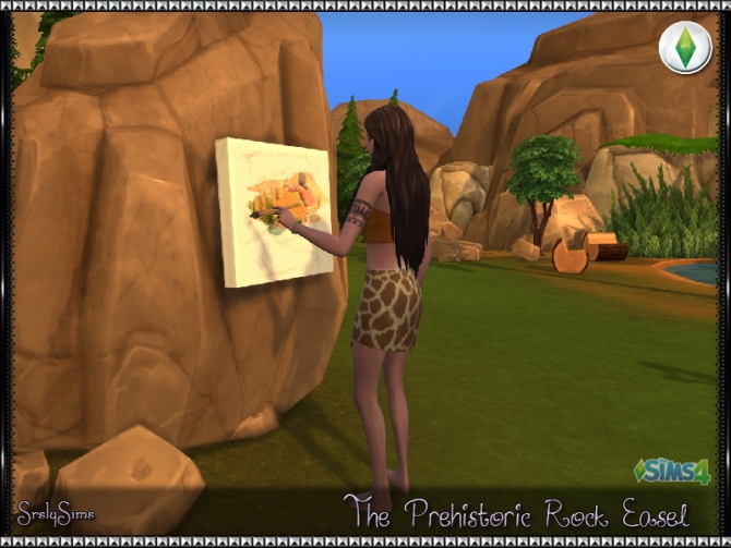 Prehistoric Rock Easel at SrslySims » Sims 4 Updates
