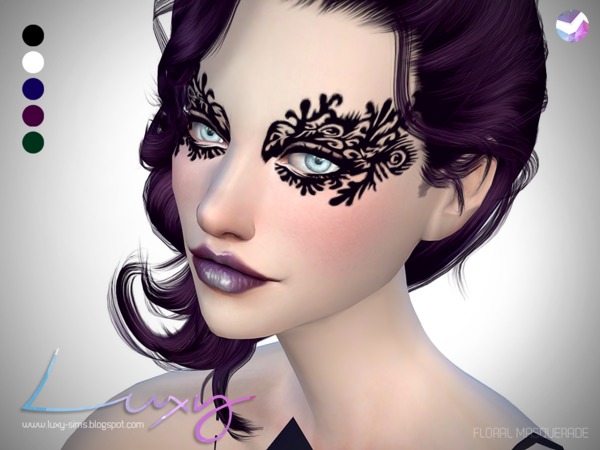 Floral Masquerade mask by LuxySims3 at TSR » Sims 4 Updates