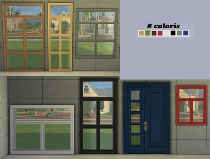 Alanis windows and door set by Maman Gateau at Sims Artists » Sims 4 Updates