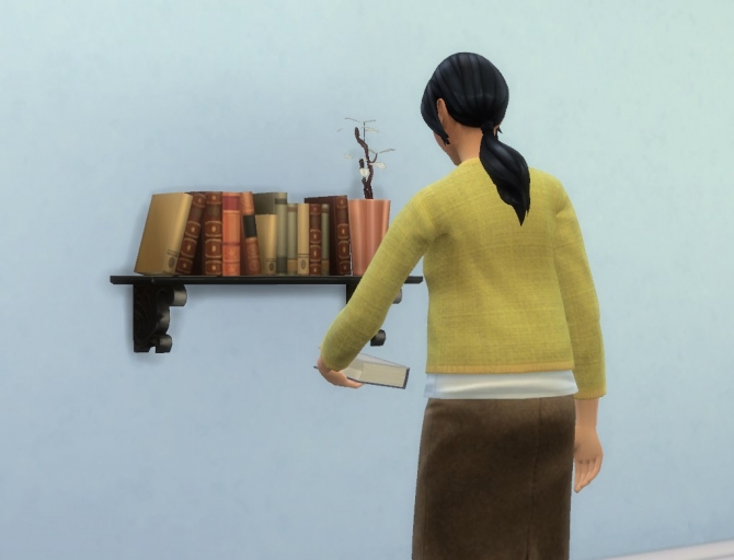 Rustic Wall Bookshelf by plasticbox at Mod The Sims » Sims 4 Updates