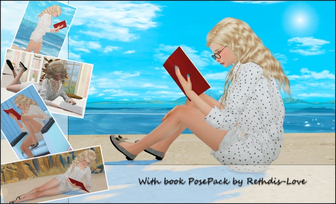 With book 9 poses + 2 bonus secret pose at Rethdislove » Sims 4 Updates