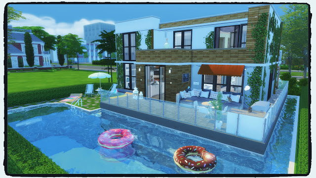 Newcrest Modern House with Pool (Build & Decoration) at Dinha Gamer » Sims 4 Updates