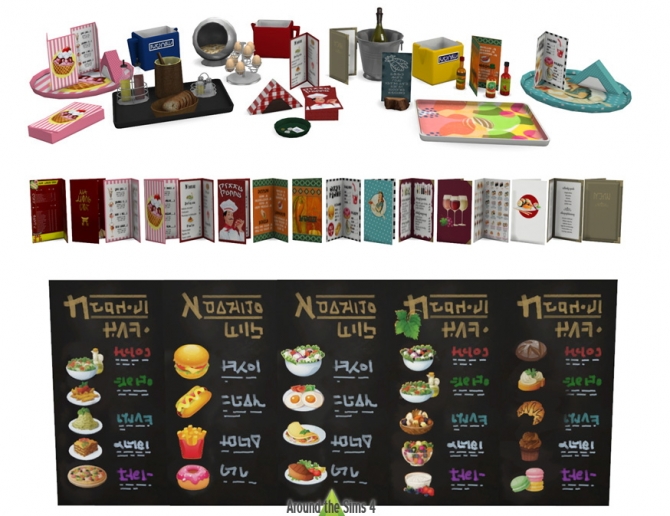 Restaurant clutter by Sandy at Around the Sims 4 » Sims 4 Updates