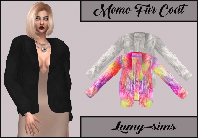 Momo Fur Coat at Lumy Sims » Sims 4 Updates