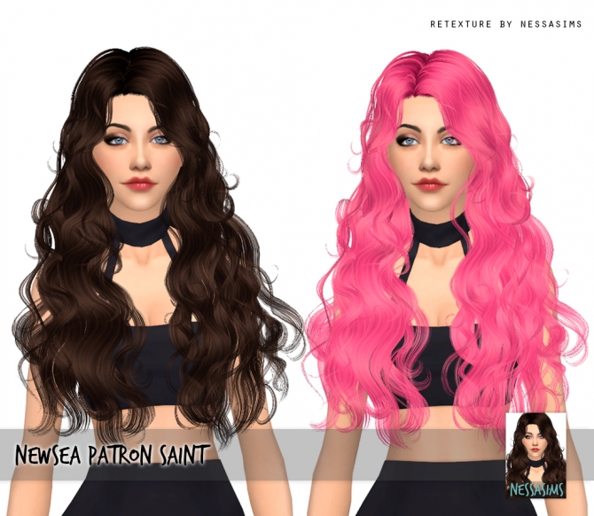 Newsea Patron Saint Hair Retexture at Nessa Sims » Sims 4 Updates