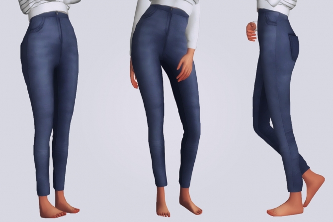 High Waisted Skinny Jeans by Loubelle 3t4 conversion at Elliesimple » Sims 4 Updates
