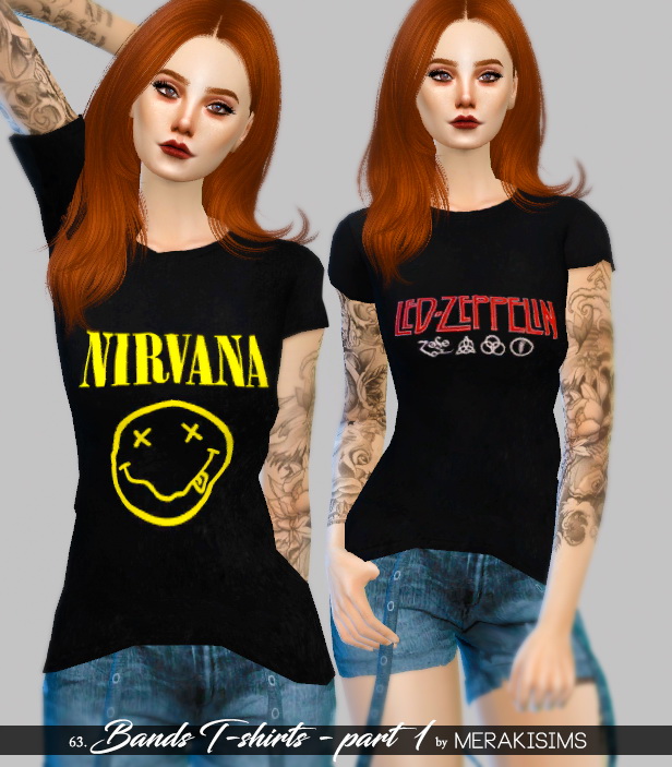 Band tshirts at Merakisims » Sims 4 Updates